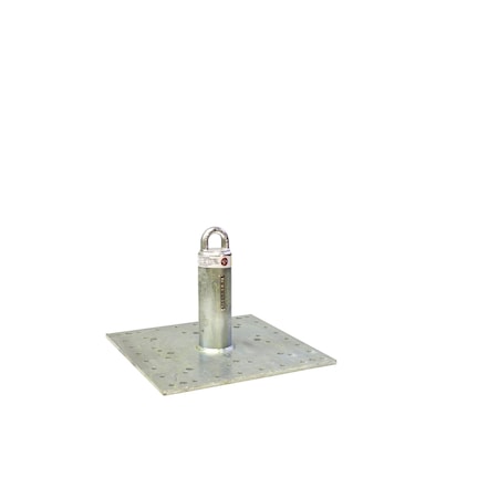 Super Anchor Safety CRA-8W HDG 8" Sch 40 x 3.0"o.d. Riser w/1090 Loop Top. 16"x16"x3/8", 52 Hole Base Plate. 1035-W